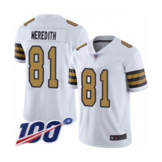 Men's New Orleans Saints #81 Cameron Meredith Limited White Rush Vapor Untouchable 100th Season Football Jersey - Ujersey