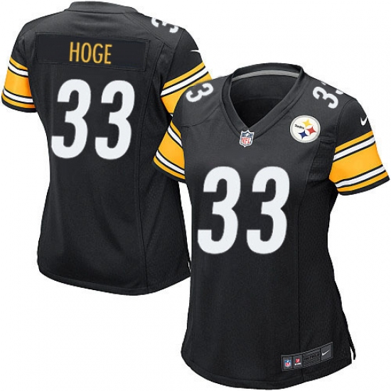 Women's Nike Pittsburgh Steelers #33 Merril Hoge Game Black Team Color NFL Jersey - Ujersey