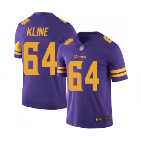 Youth Minnesota Vikings #64 Josh Kline Limited Purple Rush Vapor Untouchable Football Jersey - Ujersey