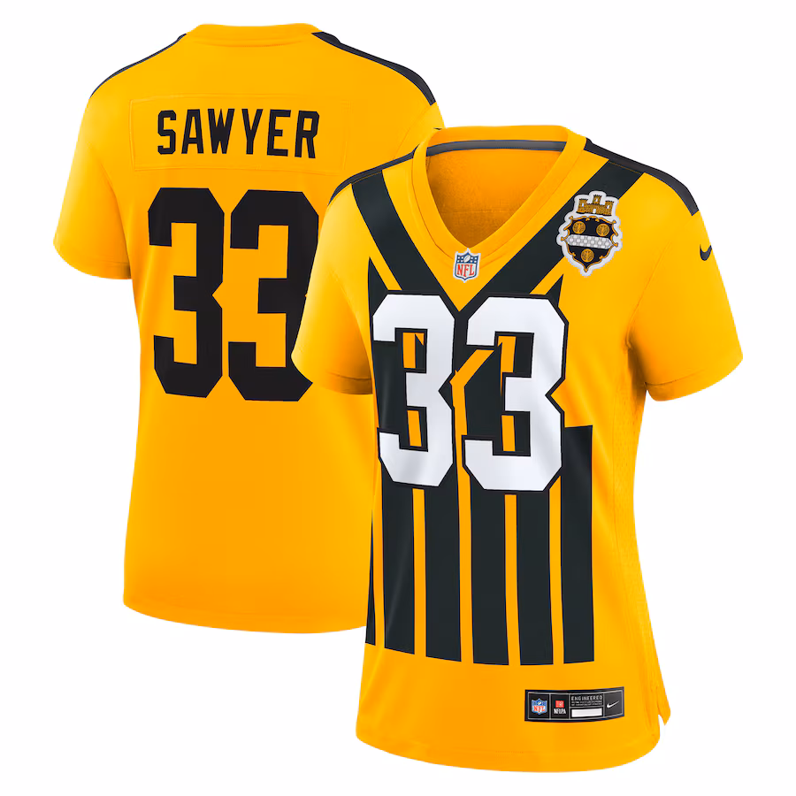 Women's Pittsburgh Steelers Jack Sawyer Nike Gold Alternate Game Jersey - Ujersey