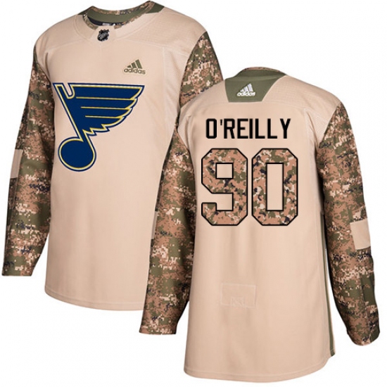 Men's Adidas St. Louis Blues #90 Ryan O'Reilly Authentic Camo Veterans Day Practice NHL Jersey - Ujersey
