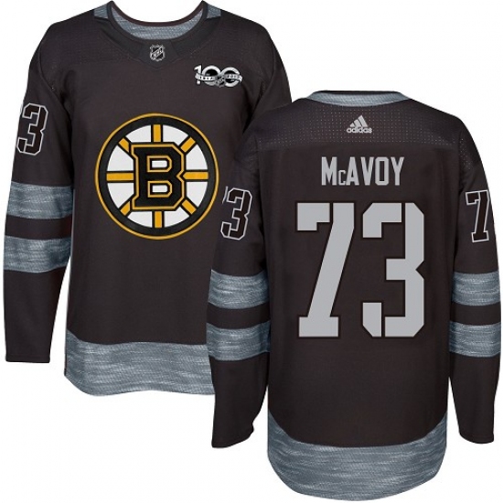 Men's Adidas Boston Bruins #73 Charlie McAvoy Authentic Black 1917-2017 100th Anniversary NHL Jersey - Ujersey