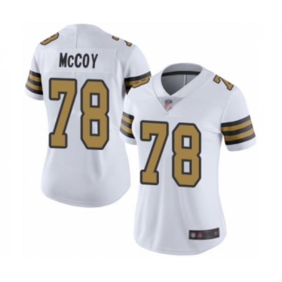 Women's New Orleans Saints #78 Erik McCoy Limited White Rush Vapor Untouchable Football Jersey