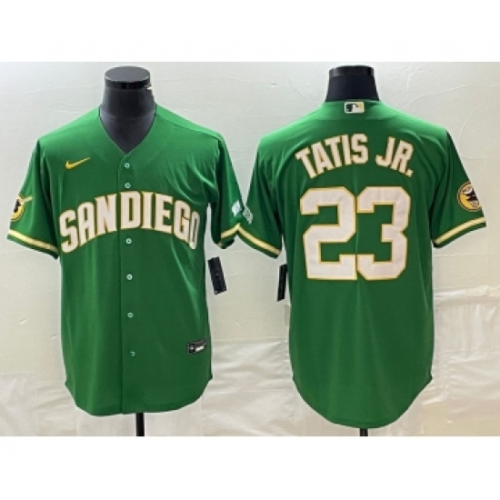 Men's San Diego Padres #23 Fernando Tatis Jr Green Cool Base Stitched Baseball Jersey 1 - Ujersey