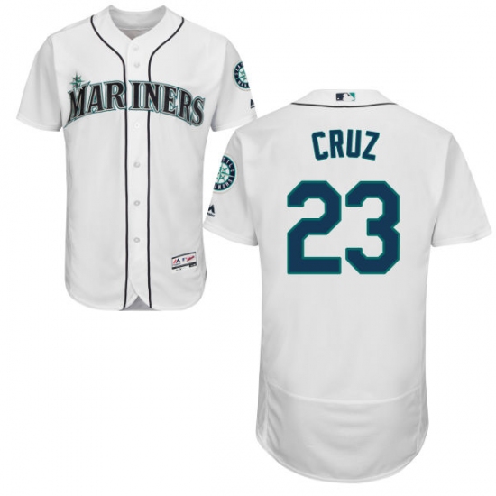 Men's Majestic Seattle Mariners #23 Nelson Cruz White Home Flex Base Authentic Collection MLB Jersey - Ujersey