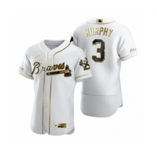 Men's Atlanta Braves #3 Dale Murphy Nike White Authentic Golden Edition Jersey - Ujersey