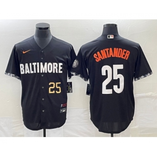 Men's Baltimore Orioles #25 Anthony Santander Number Black 2023 City Connect Cool Base Stitched Jersey - Ujersey