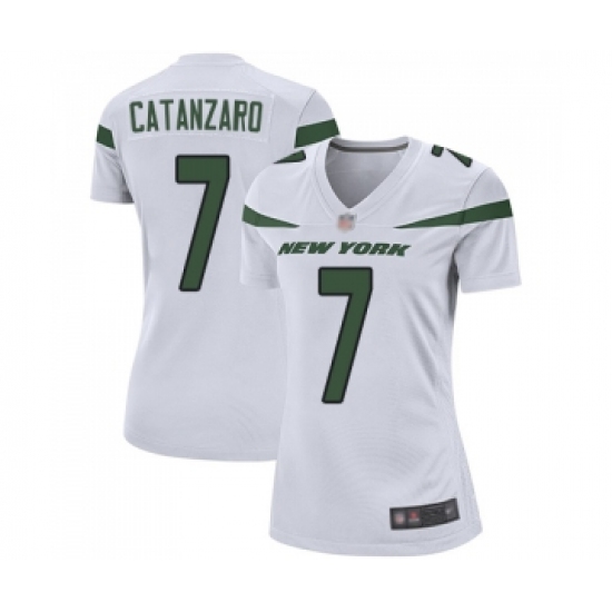 Women's New York Jets #7 Chandler Catanzaro Game White Football Jersey - Ujersey