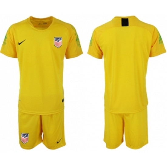 USA Blank Yellow Goalkeeper Soccer Country Jersey