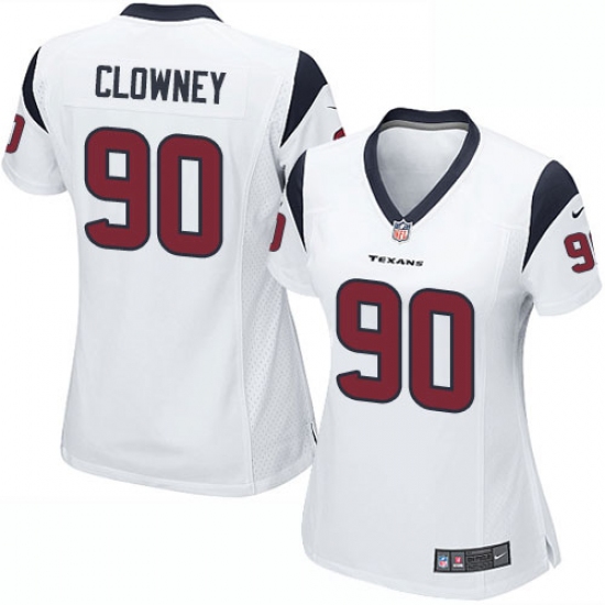 Women's Nike Houston Texans #90 Jadeveon Clowney Game White NFL Jersey - Ujersey