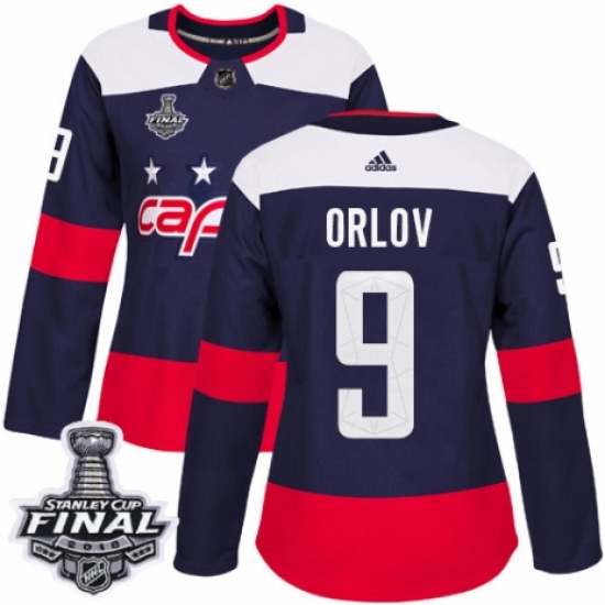 Women's Adidas Washington Capitals #9 Dmitry Orlov Authentic Navy Blue 2018 Stadium Series 2018 Stanley Cup Final NHL Jersey - Ujersey