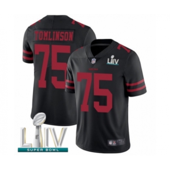 Youth San Francisco 49ers #75 Laken Tomlinson Black Vapor Untouchable Limited Player Super Bowl LIV Bound Football Jersey