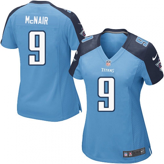 Women's Nike Tennessee Titans #9 Steve McNair Game Light Blue Team Color NFL Jersey - Ujersey