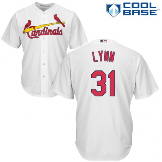 Youth Majestic St. Louis Cardinals #31 Lance Lynn Authentic White Home Cool Base MLB Jersey - Ujersey