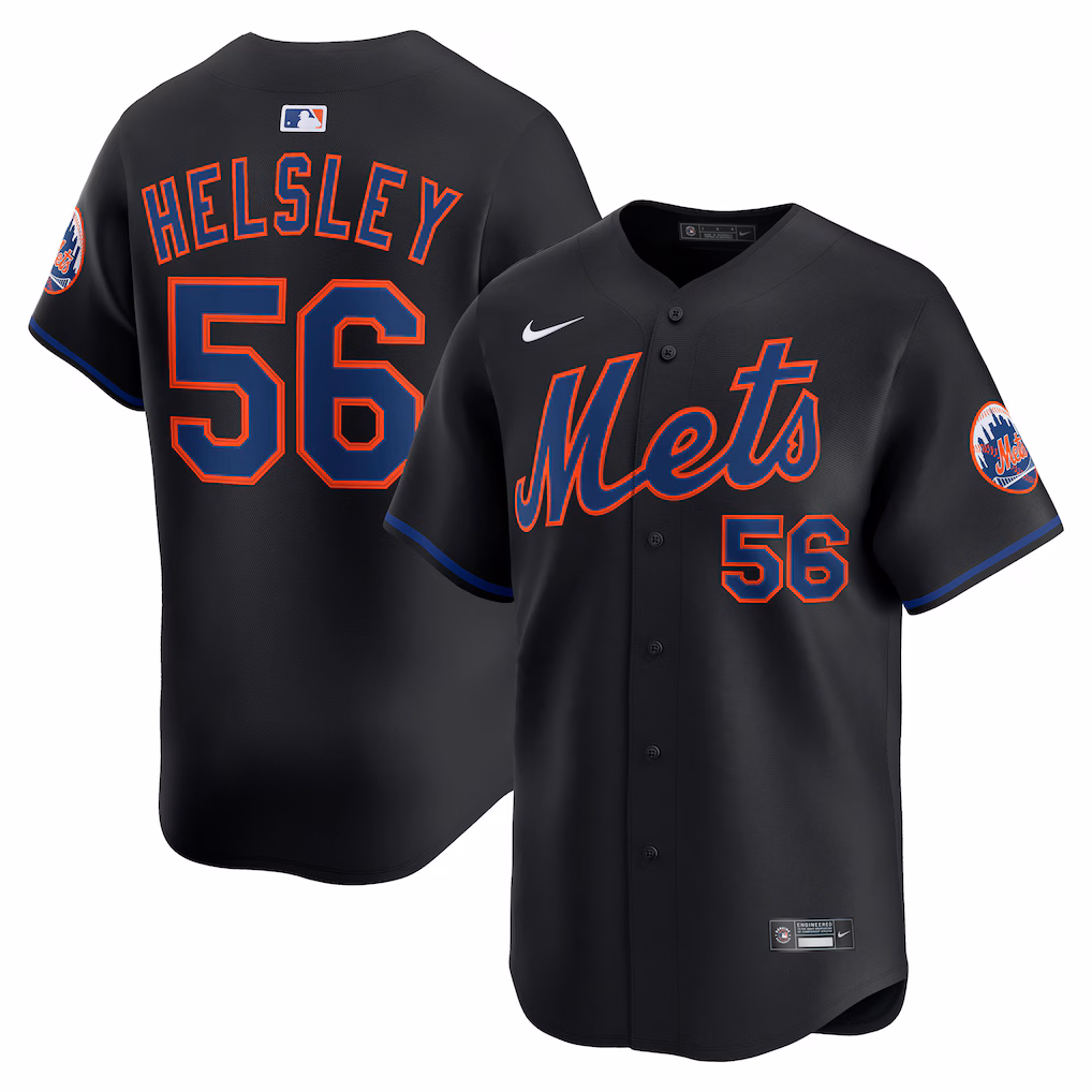 Men's New York Mets Ryan Helsley Nike Black Alternate Limited Player Jersey - Ujersey