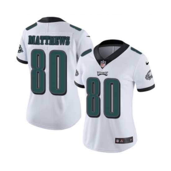 Women's Nike Philadelphia Eagles #80 Jordan Matthews White Vapor Untouchable Limited Player NFL Jersey - Ujersey