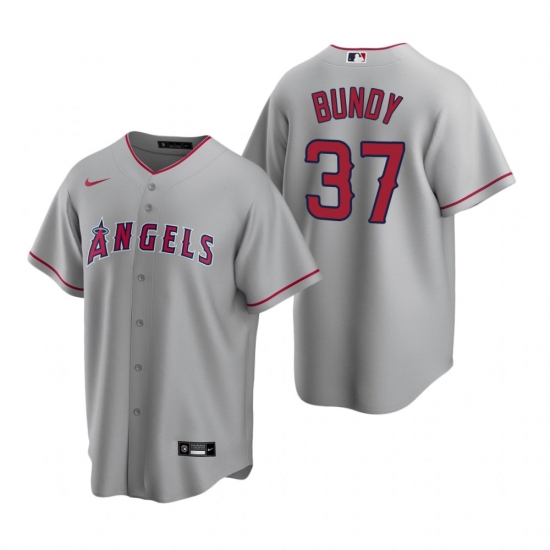 Men's Nike Los Angeles Angels #37 Dylan Bundy Gray Road Stitched Baseball Jersey - Ujersey