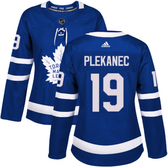 Women's Adidas Toronto Maple Leafs #19 Tomas Plekanec Authentic Royal Blue Home NHL Jersey