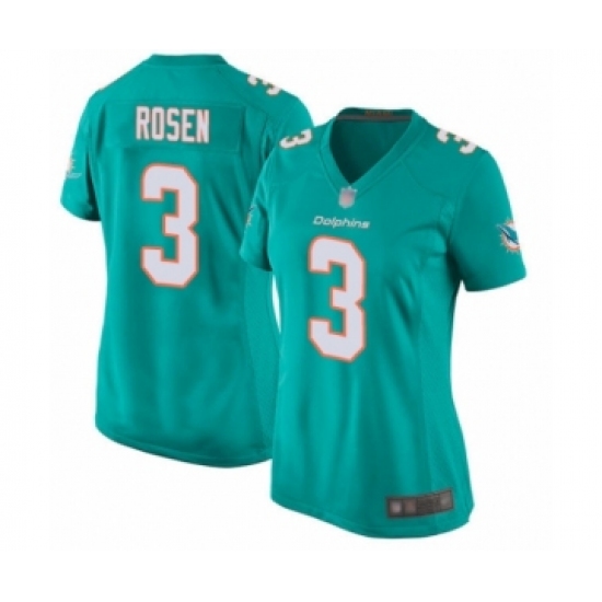 Women's Miami Dolphins #3 Josh Rosen Game Aqua Green Team Color Football Jersey - Ujersey