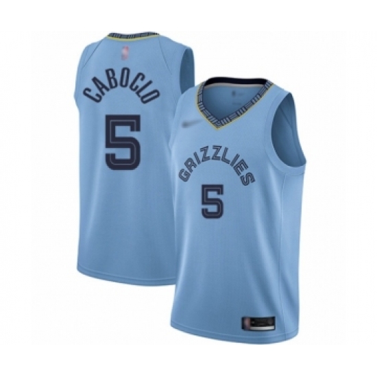 Youth Memphis Grizzlies #5 Bruno Caboclo Swingman Blue Finished Basketball Jersey Statement Edition - Ujersey