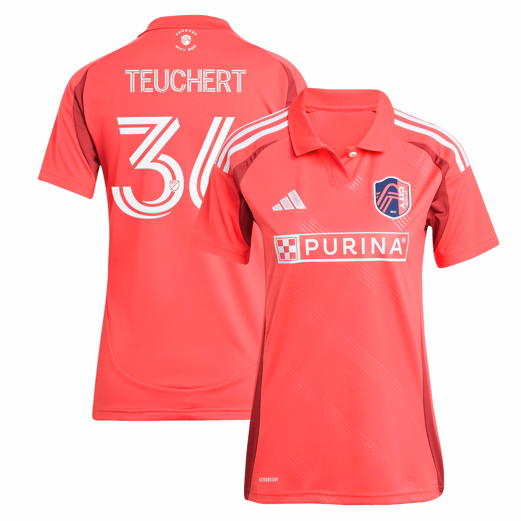 Women's St. Louis City SC Cedric Teuchert adidas Pink 2025 Forever CITY Red Replica Player Jersey - Ujersey NHL