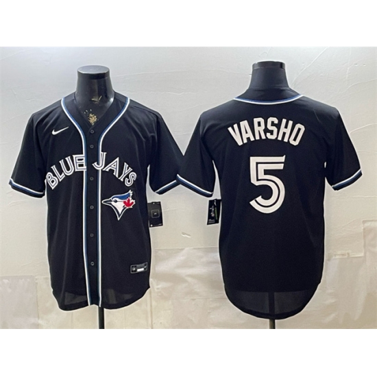 Men's Toronto Blue Jays #5 Daulton Varsho 2026 Fashion Replica Black Out Stitched Baseball Jersey - Ujersey