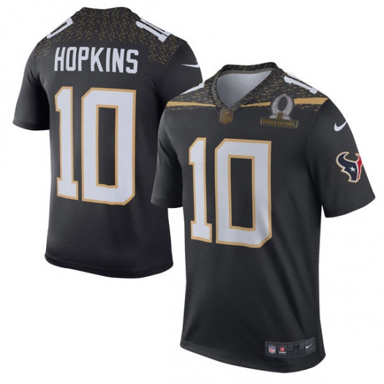 Men's Nike Houston Texans #10 DeAndre Hopkins Elite Black Team Irvin 2016 Pro Bowl NFL Jersey - Ujersey