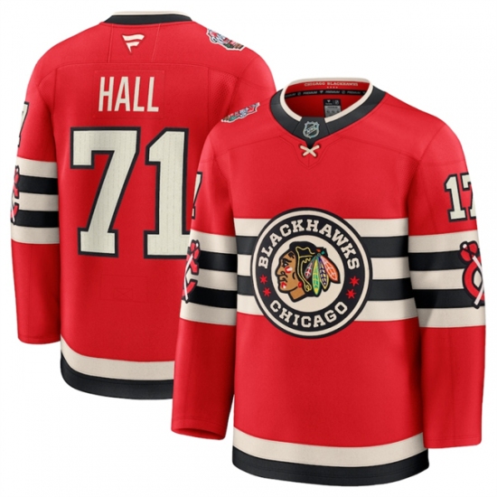 Men's Chicago Blackhawks #71 Taylor Hall Red 2024-25 Winter Classic Stitched Hockey Jersey - Ujersey