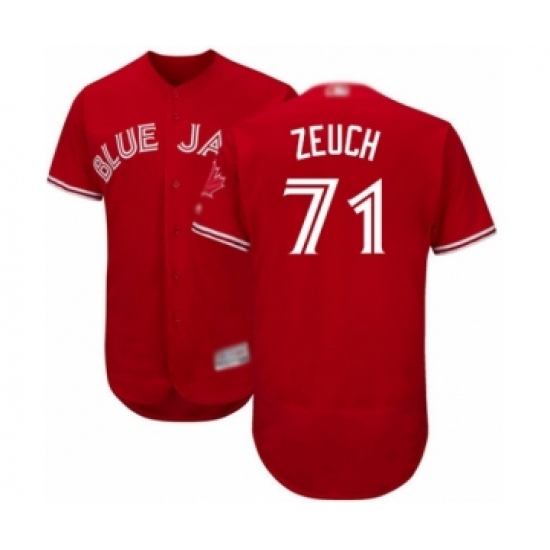 Men's Toronto Blue Jays #71 T.J. Zeuch Scarlet Alternate Flex Base Authentic Collection Alternate Baseball Player Jersey - Ujersey