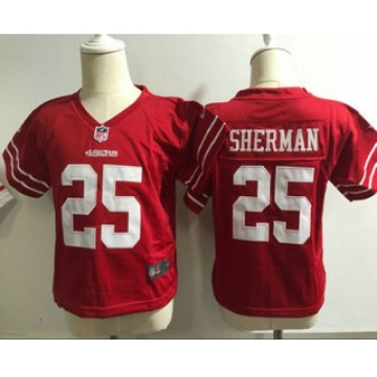 Toddler San Francisco 49ers #25 Richard Sherman Scarlet Red Team Color Stitched NFL Nike Game Jersey - Ujersey