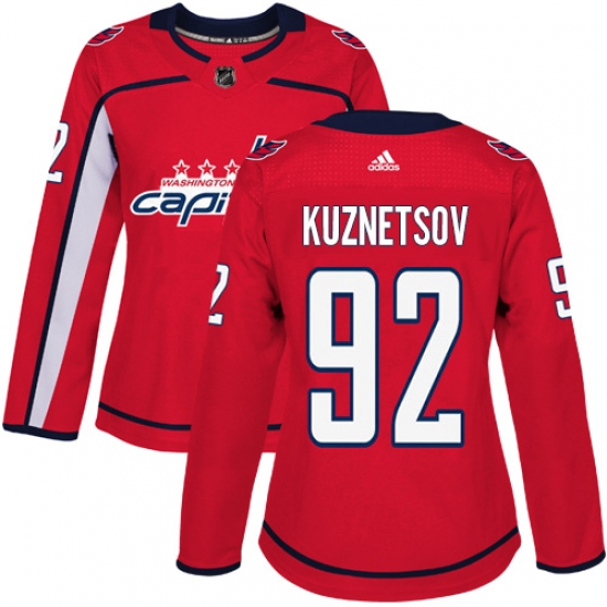 Women's Adidas Washington Capitals #92 Evgeny Kuznetsov Premier Red Home NHL Jersey - Ujersey
