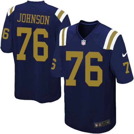 Men's Nike New York Jets #76 Wesley Johnson Game Navy Blue Alternate NFL Jersey - Ujersey