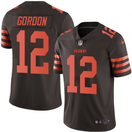 Youth Nike Cleveland Browns #12 Josh Gordon Limited Brown Rush Vapor Untouchable NFL Jersey - Ujersey