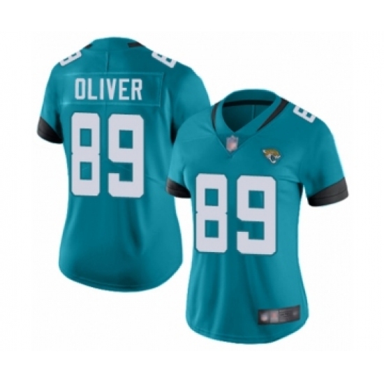 Women's Jacksonville Jaguars #89 Josh Oliver Teal Green Alternate Vapor Untouchable Limited Player Football Jersey - Ujersey