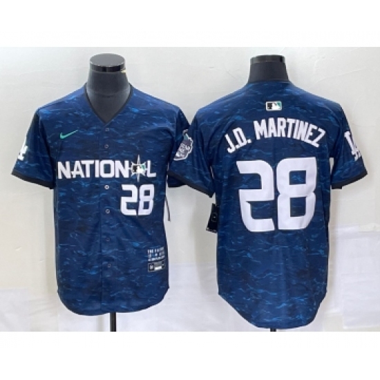Men's Nike Los Angeles Dodgers #28 JD Martinez Number Royal 2023 All Star Cool Base Stitched Baseball Jersey - Ujersey