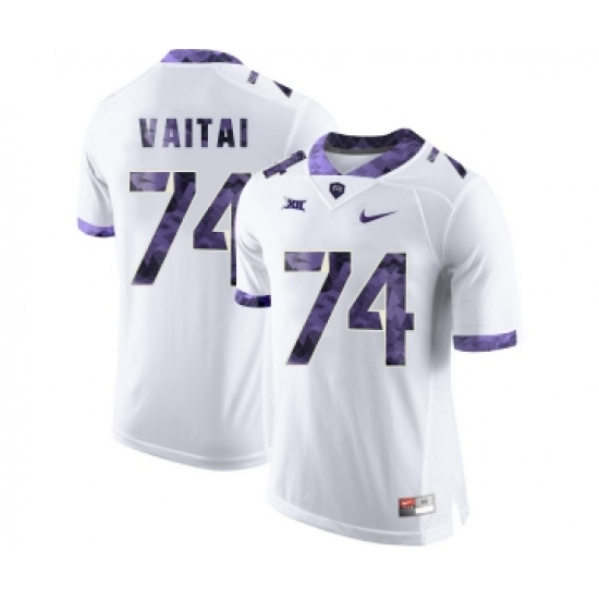 TCU Horned Frogs 74 Halapoulivaati Vaitai White Print College Football Limited Jersey2 - Ujersey