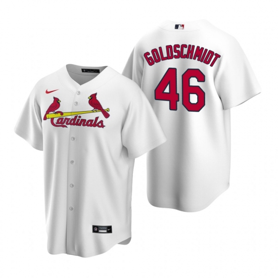 Men's Nike St. Louis Cardinals #46 Paul Goldschmidt White Home Stitched Baseball Jersey - Ujersey