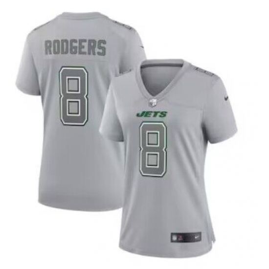 Women's New York Jets #8 Aaron Rodgers Gray 2023 Vapor Untouchable Stitched Nike Limited Jersey - Ujersey