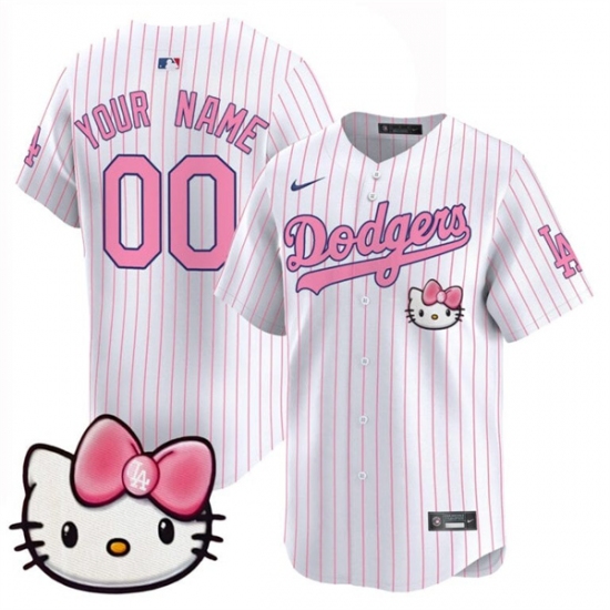 Men's Los Angeles Dodgers ACTIVE PLAYER Custom Pinstripe 2025 Hello Kitty Vapor Premier Limited Stitched Baseball Jersey - Ujersey