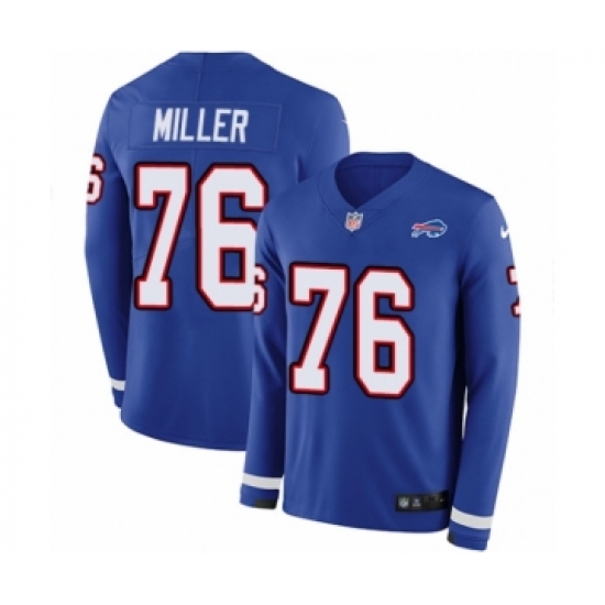 Youth Nike Buffalo Bills #76 John Miller Limited Royal Blue Therma Long Sleeve NFL Jersey - Ujersey