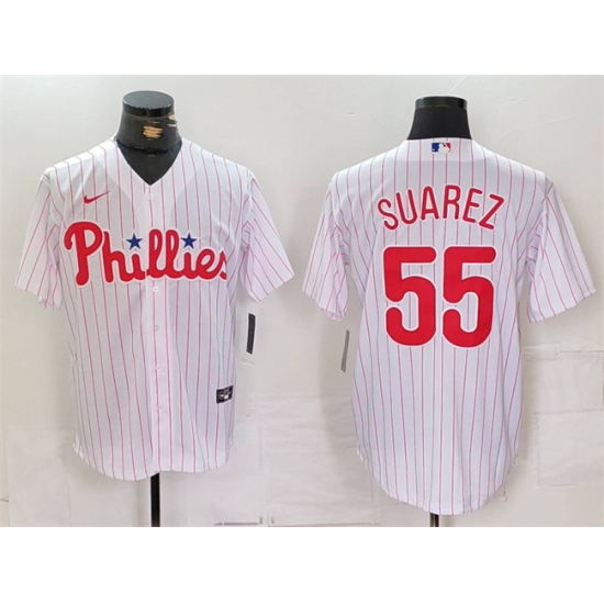 Men's Philadelphia Phillies #55 Ranger Suárez White Cool Base Stitched Jersey - Ujersey