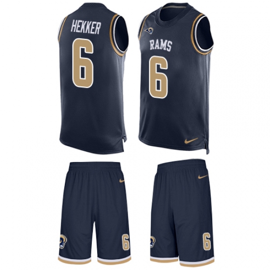 Men's Nike Los Angeles Rams #6 Johnny Hekker Limited Navy Blue Tank Top Suit NFL Jersey - Ujersey