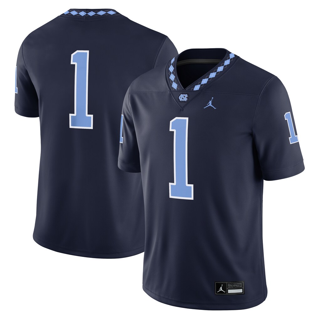 Men's Jordan Brand #1 Navy North Carolina Tar Heels Alternate Game Jersey - U-jersey