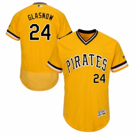 Men's Majestic Pittsburgh Pirates #24 Tyler Glasnow Gold Alternate Flex Base Authentic Collection MLB Jersey - Ujersey