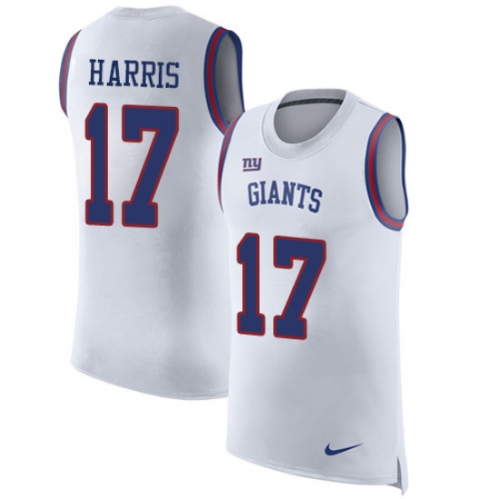 Men's Nike New York Giants #17 Dwayne Harris Limited White Rush Player Name & Number Tank Top NFL Jersey - Ujersey