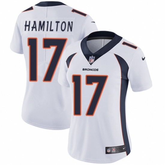 Women's Nike Denver Broncos #17 DaeSean Hamilton White Vapor Untouchable Limited Player NFL Jersey - Ujersey