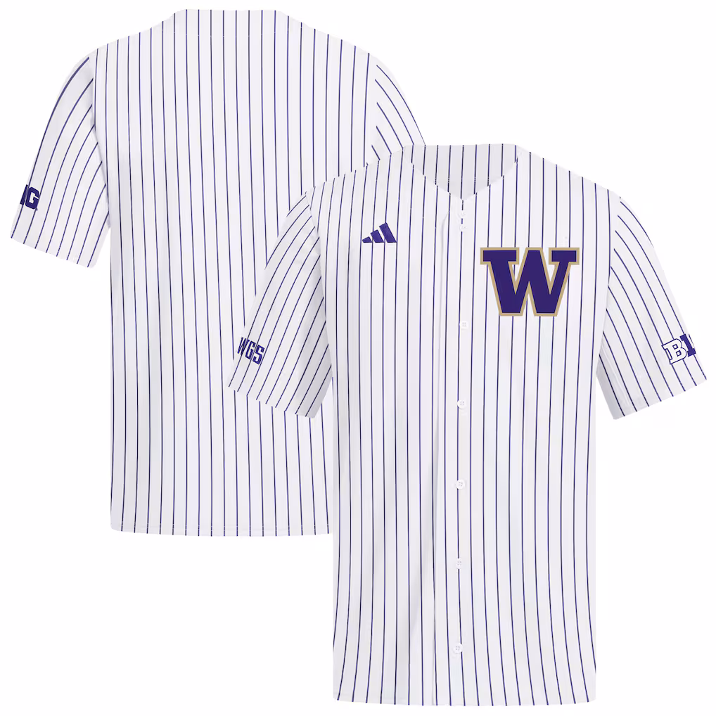 Men's adidas White Washington Huskies Home Replica Baseball Jersey - SUjersey01