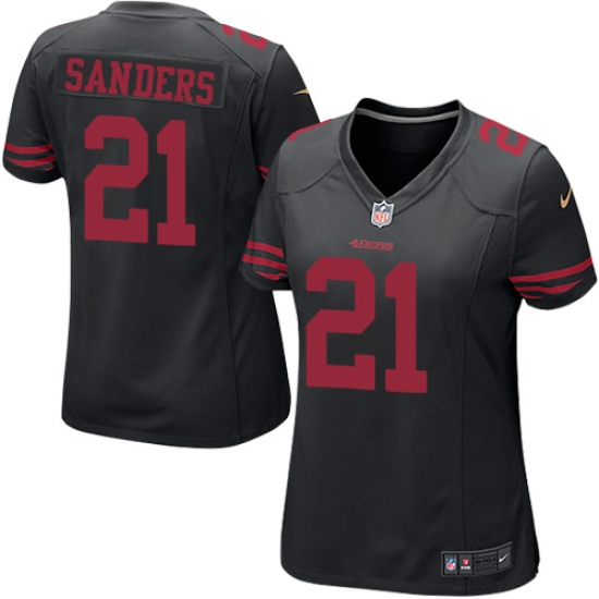 Women's Nike San Francisco 49ers #21 Deion Sanders Game Black NFL Jersey - Ujersey