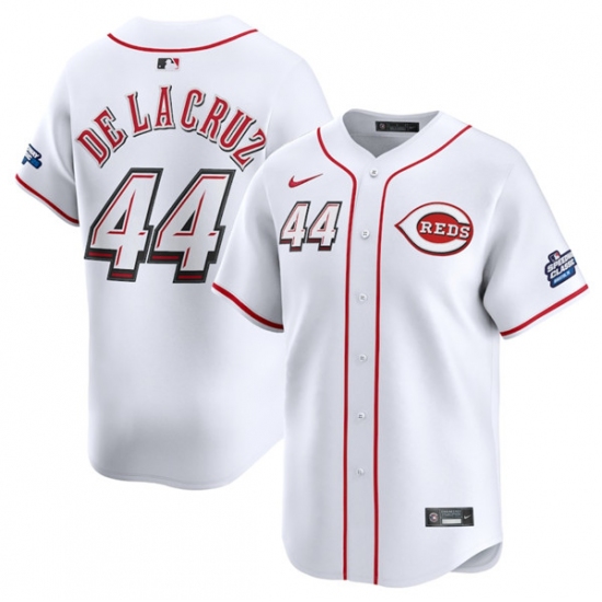 Men's Cincinnati Reds #44 Elly De La Cruz White 2025 Speedway Classic Home Limited Stitched Baseball Jersey - Ujersey