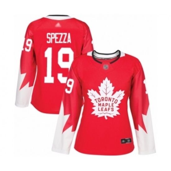 Women's Toronto Maple Leafs #19 Jason Spezza Authentic Red Alternate Hockey Jersey - Ujersey